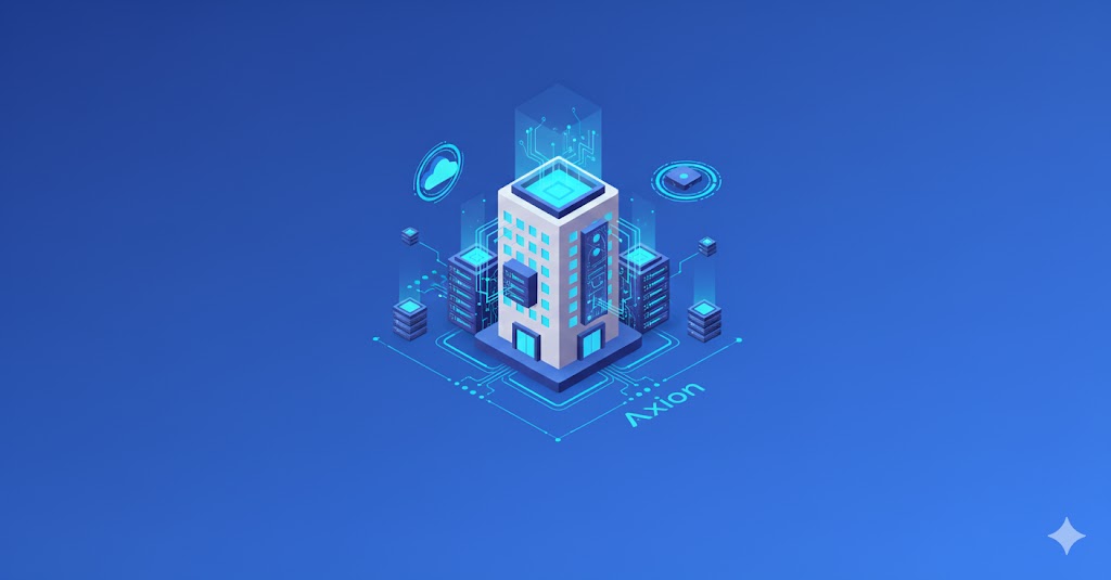 Axion - Dijital Altyapı ve Teknoloji Merkezi - İzometrik veri merkezi ve ağ altyapısı görseli